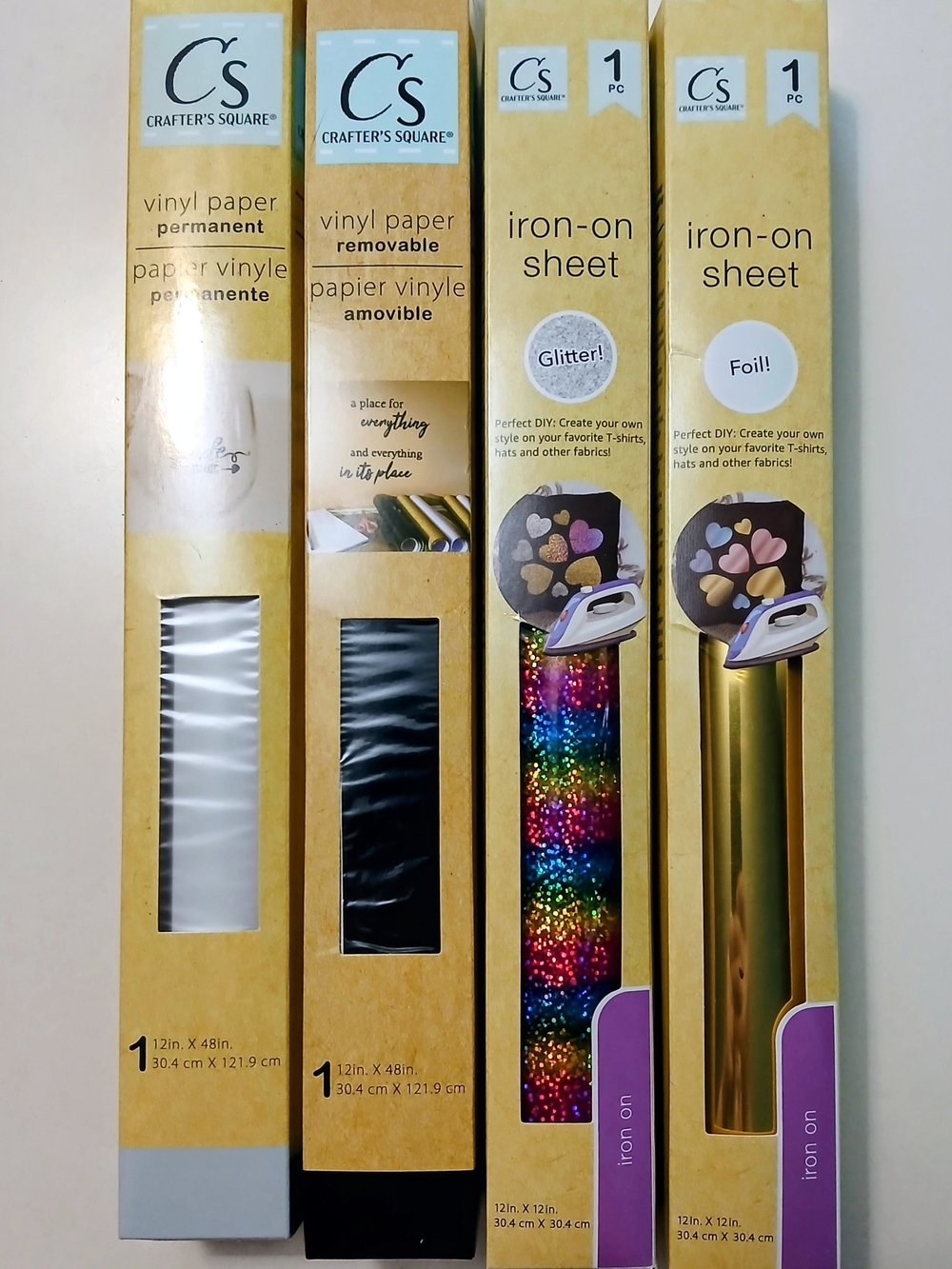 Iron-On & Vinyl Paper Bundle - White, Black, Rainbow, Gold